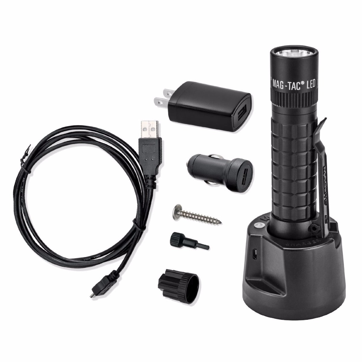 Mag Instrument TRM1RE4 Rechargeable Tactical Flashlight with Plain Bezel, Black