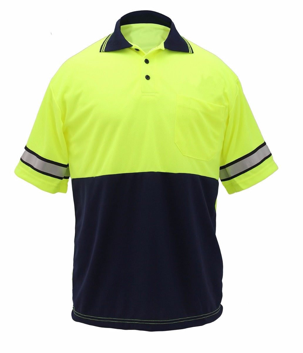 First Class High Visibility Two Tone Polo Shirt with Reflective Stripes