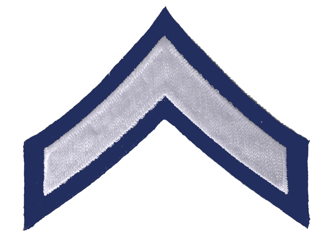 PFC Chevron (Silver on Navy Blue)