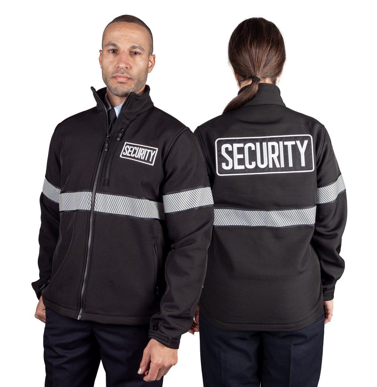 Ryno Gear Reflective Security Soft Shell Jacket with Stripes