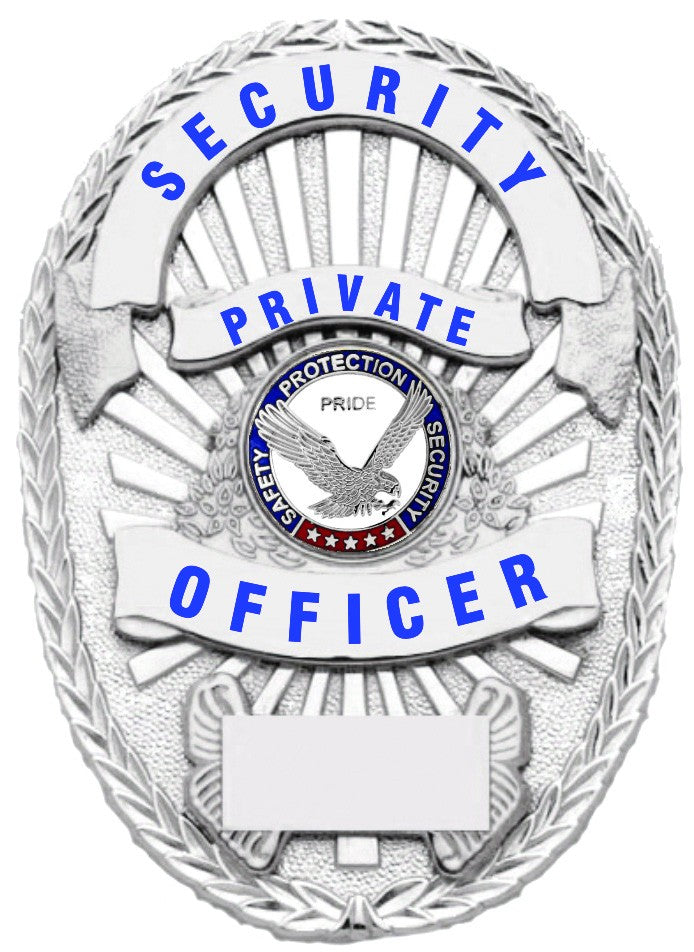 Security Private Officer Silver Shield Badge