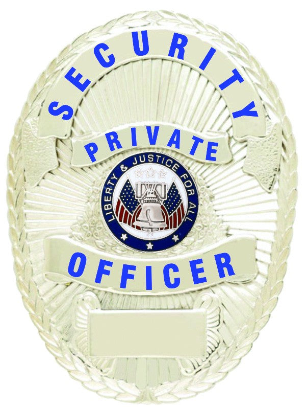 First Class Security Private Officer Silver Shield Badge