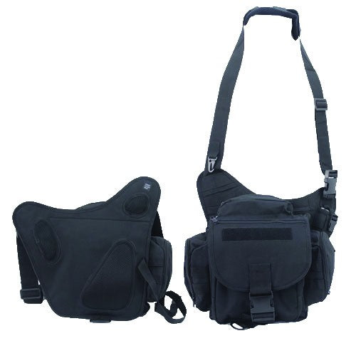 First Class Nylon Over Shoulder Bag “Push Pack” (Black)