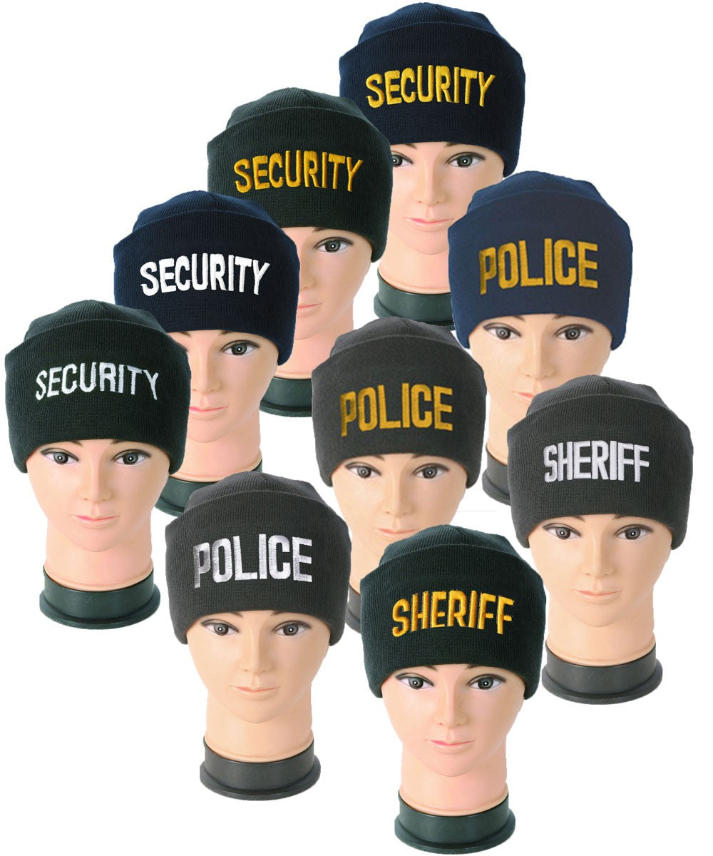 Embroidered Beanies with ID (Security, Police, Sheriff)