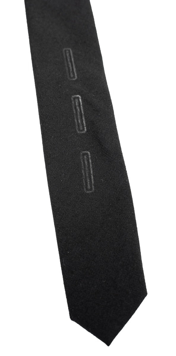 Uniform Cravats Poly Wool Black Clip on Tie