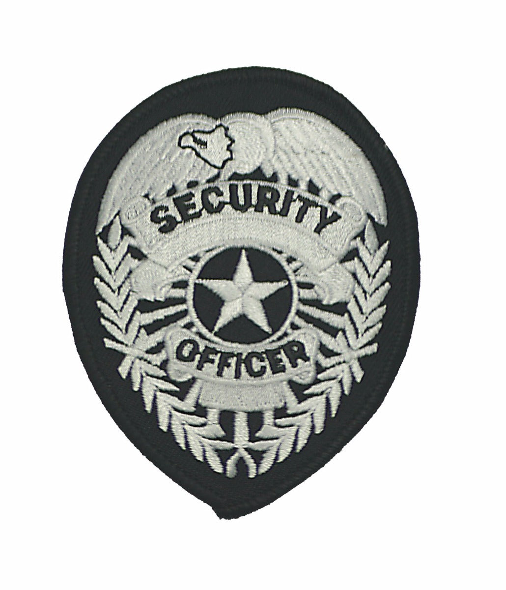 Woven Security Emblems Silver/Black