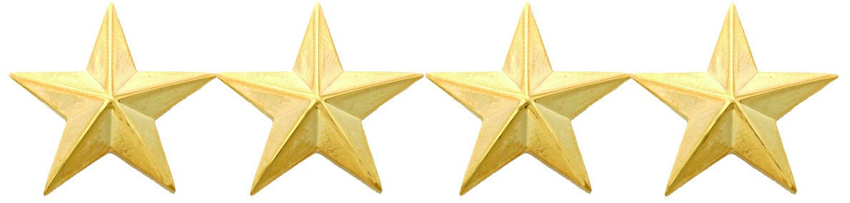 First Class Four Star Insignia Pair