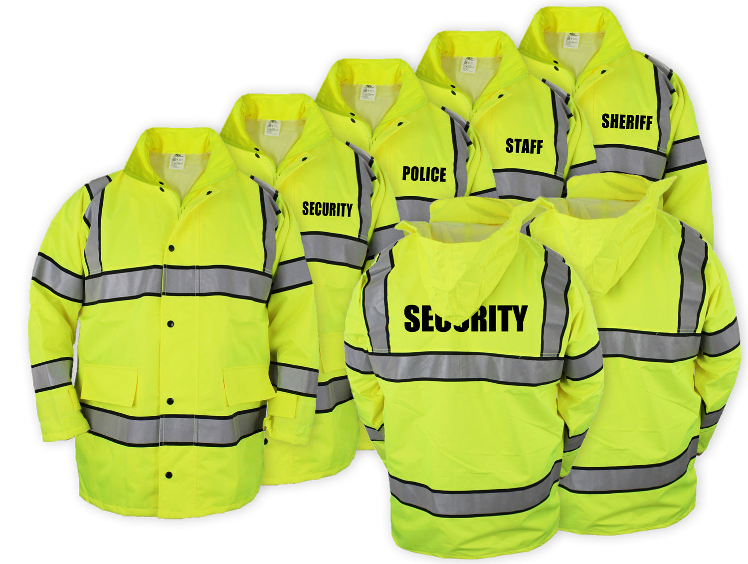 High Visibility Raincoat with Reflective Stripes (Lime Green)