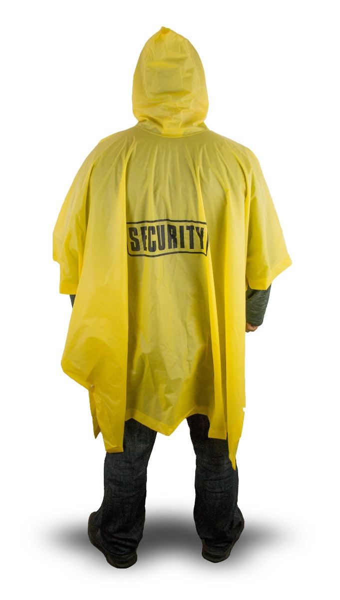 First Class Security Rain Poncho Yellow PVC