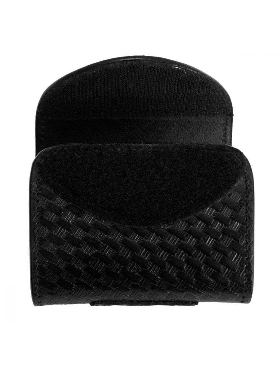 First Class Leather Basket Weave Glove Holder - Hook & Loop Closure