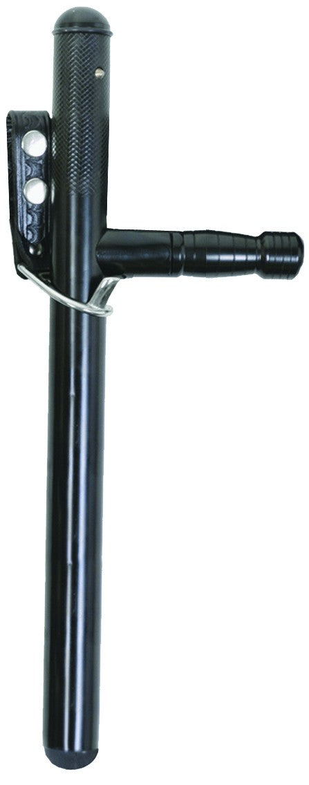 Basket Weave Leather Ring Baton Holder - Nickel Snaps