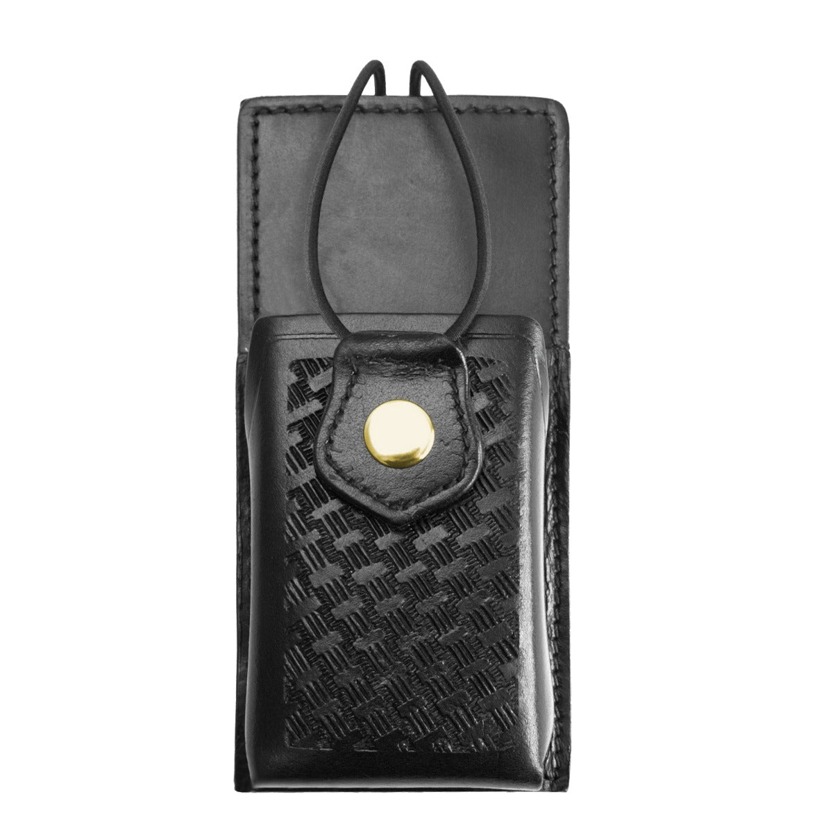 First Class Basket Weave Radio Holder with Gold Snap