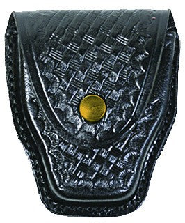 Ryno Gear Leather Basket Weave Handcuff Holder with Brass Snap