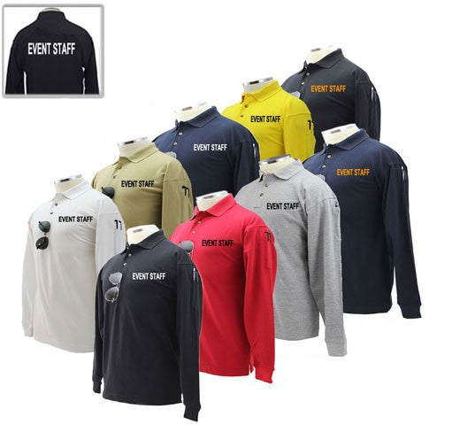 Event Staff Preshrunk 100% Polycotton Tactical Long Sleeve Polo Shirt