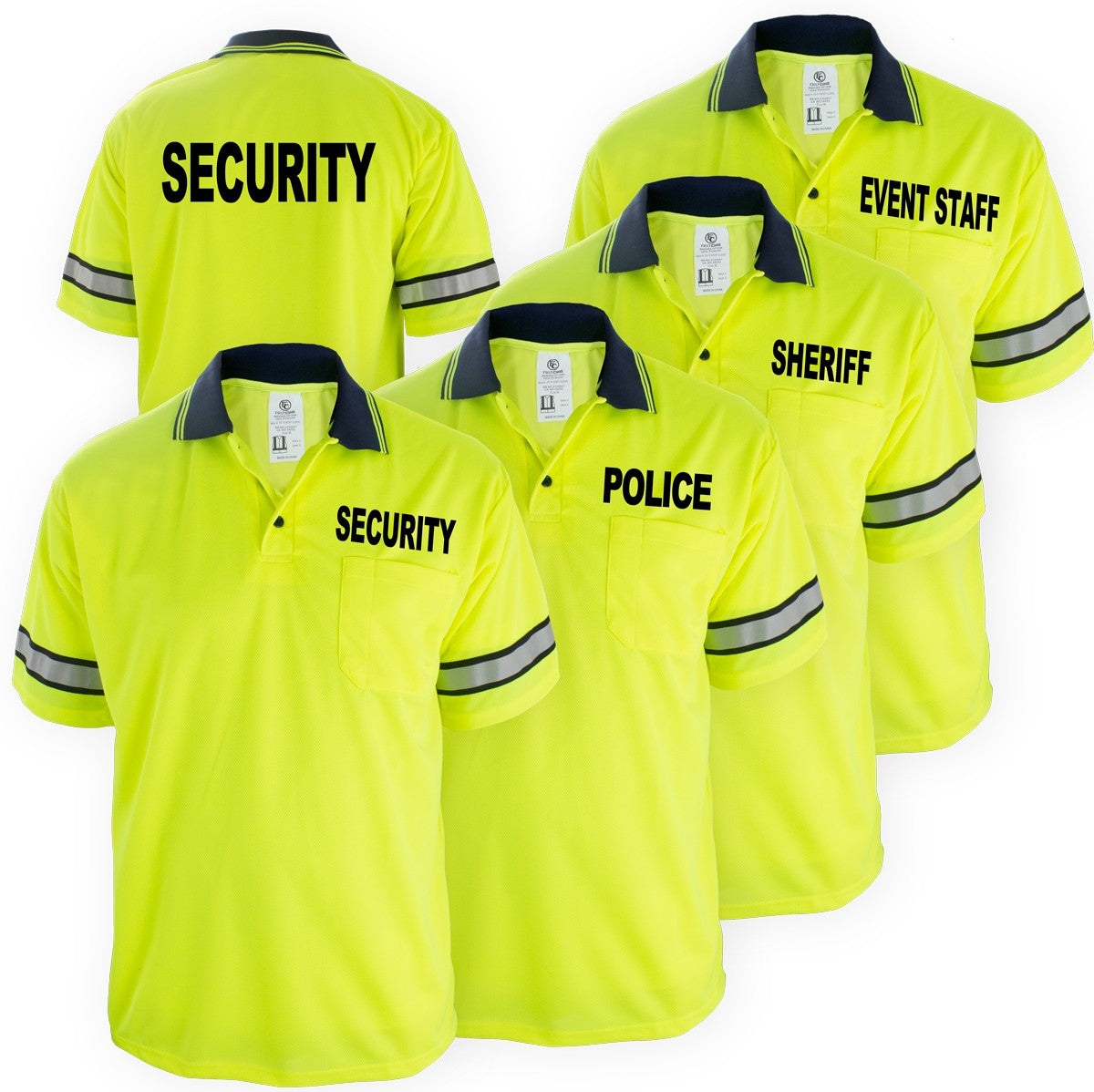100% POLYESTER POLO SHIRT WITH REFLECTIVE STRIPES AND ID