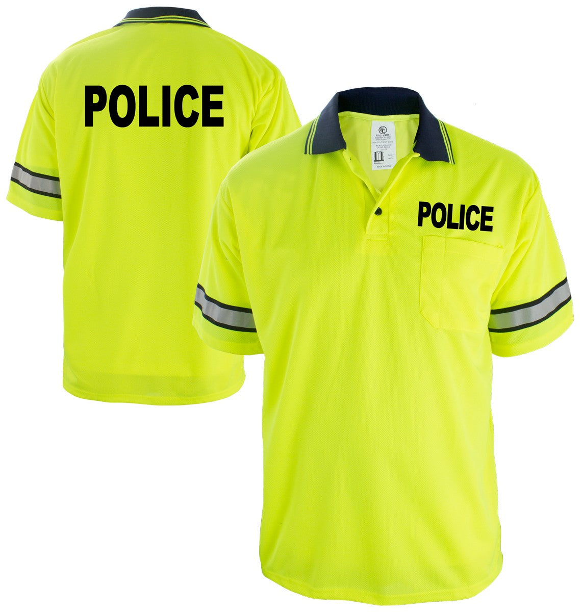 100% POLYESTER POLO SHIRT WITH REFLECTIVE STRIPES AND ID