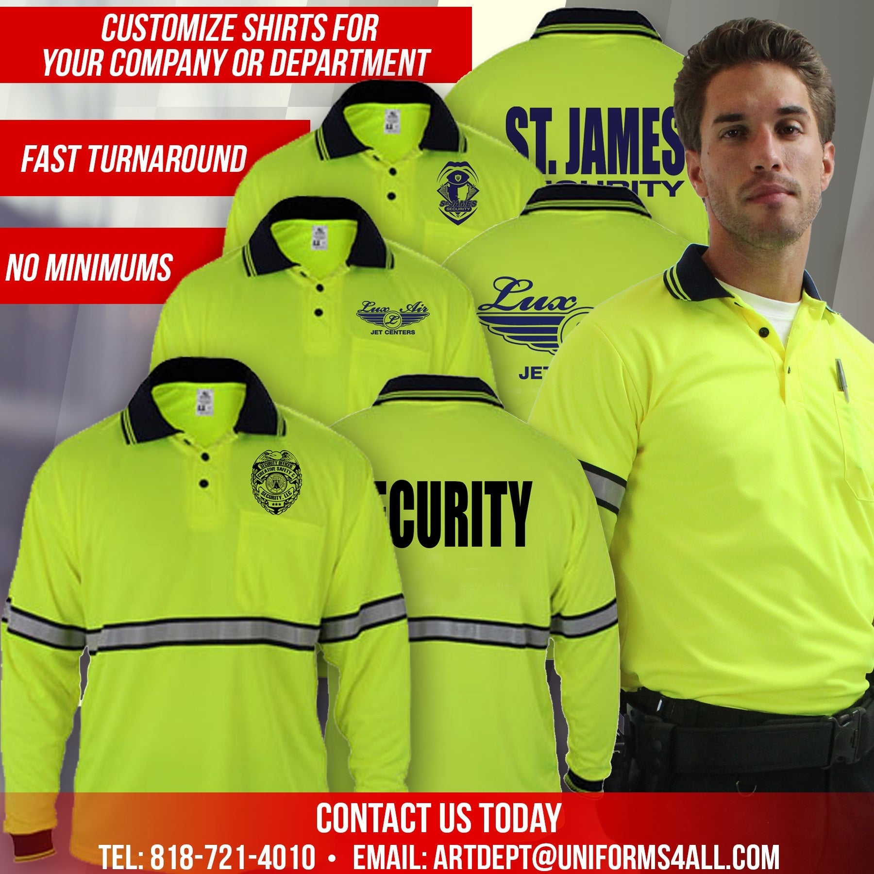 First Class High Visibility Long Sleeve Polo Shirts with Reflective Stripes
