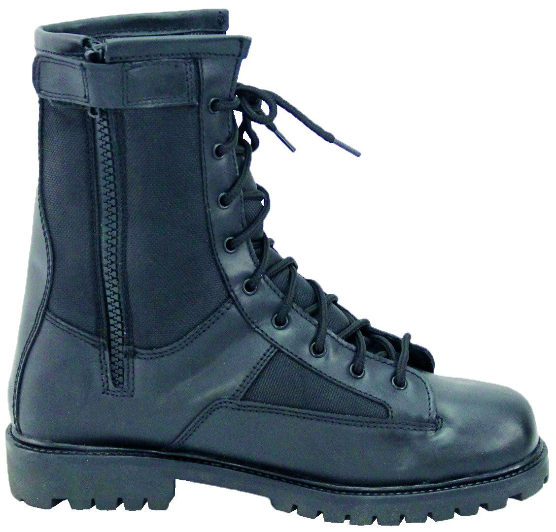 8" Ryno Gear Black Tactical Pro Zipper Boots (Black)