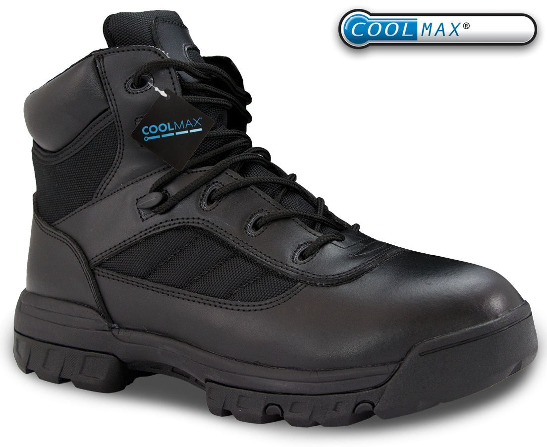 6" CoolMax Ryno Gear Tactical Combat Side Zip Boots (Black)