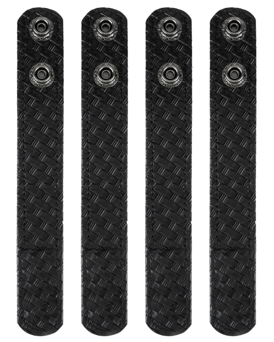 Hidden Snap Basket Weave Synthetic Leather Keeper (Set of 4)
