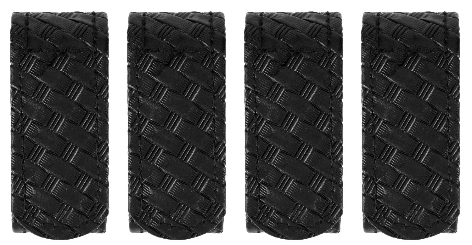 Hidden Snap Basket Weave Synthetic Leather Keeper (Set of 4)