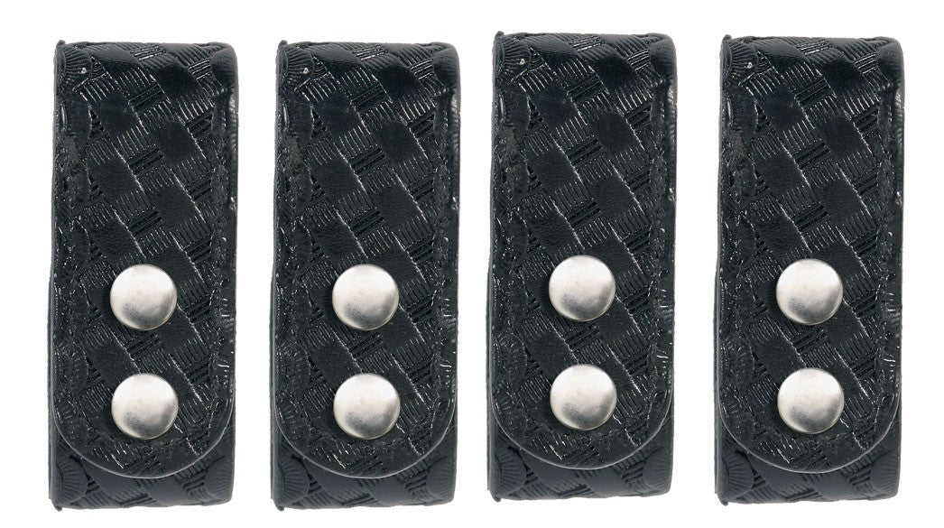 Basket Weave Synthetic Leather Belt Keepers (Set Of 4)