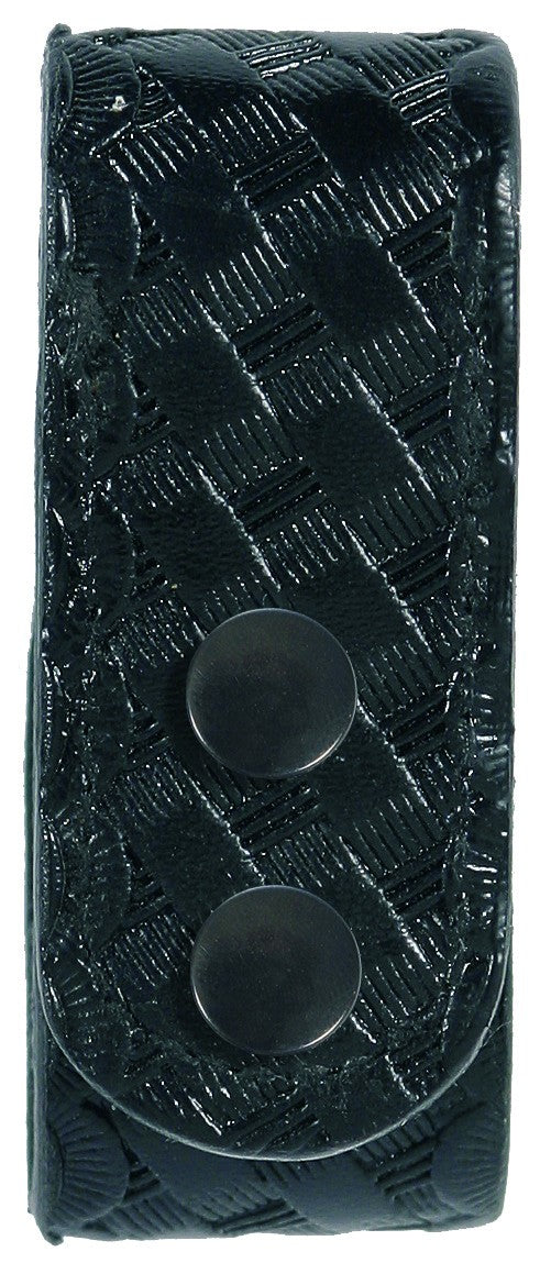 Basket Weave Synthetic Leather Set Of 4 Keepers With Black Snaps