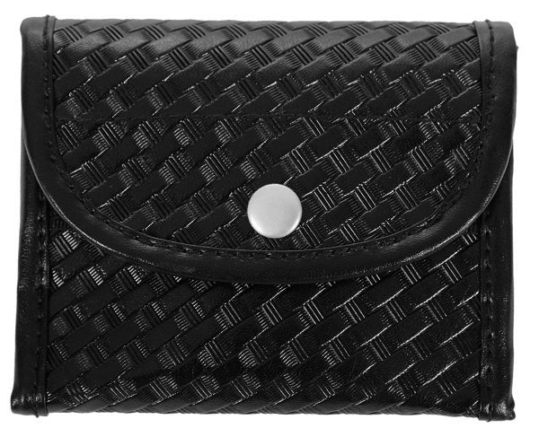 Basket Weave Synthetic Leather Glove Holder with Nickel Snap