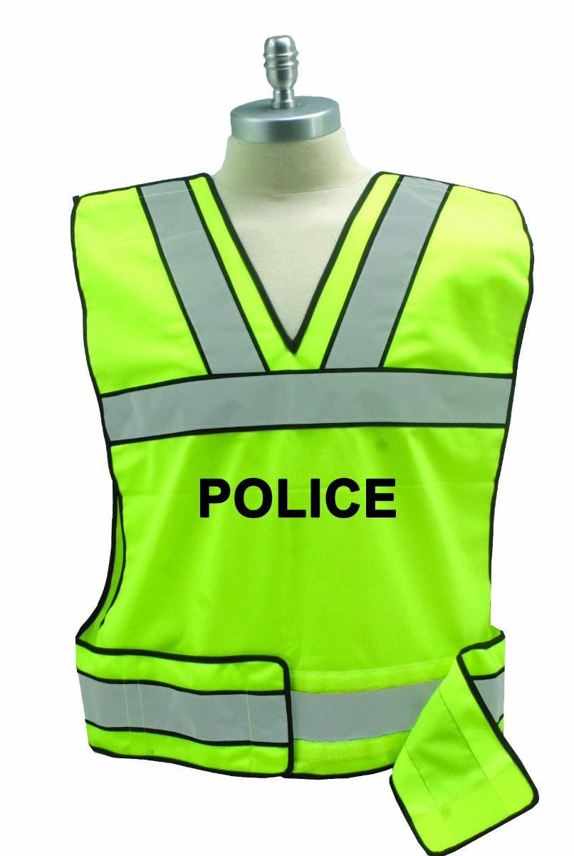 Reflective Safety Vest with Police, Sheriff and Event Staff ID (Lime Green)