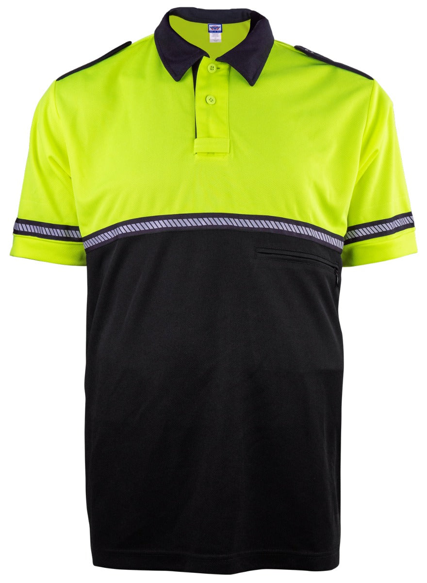Two Tone Bike Patrol Shirt with Zipper Pocket and Hash Stripes