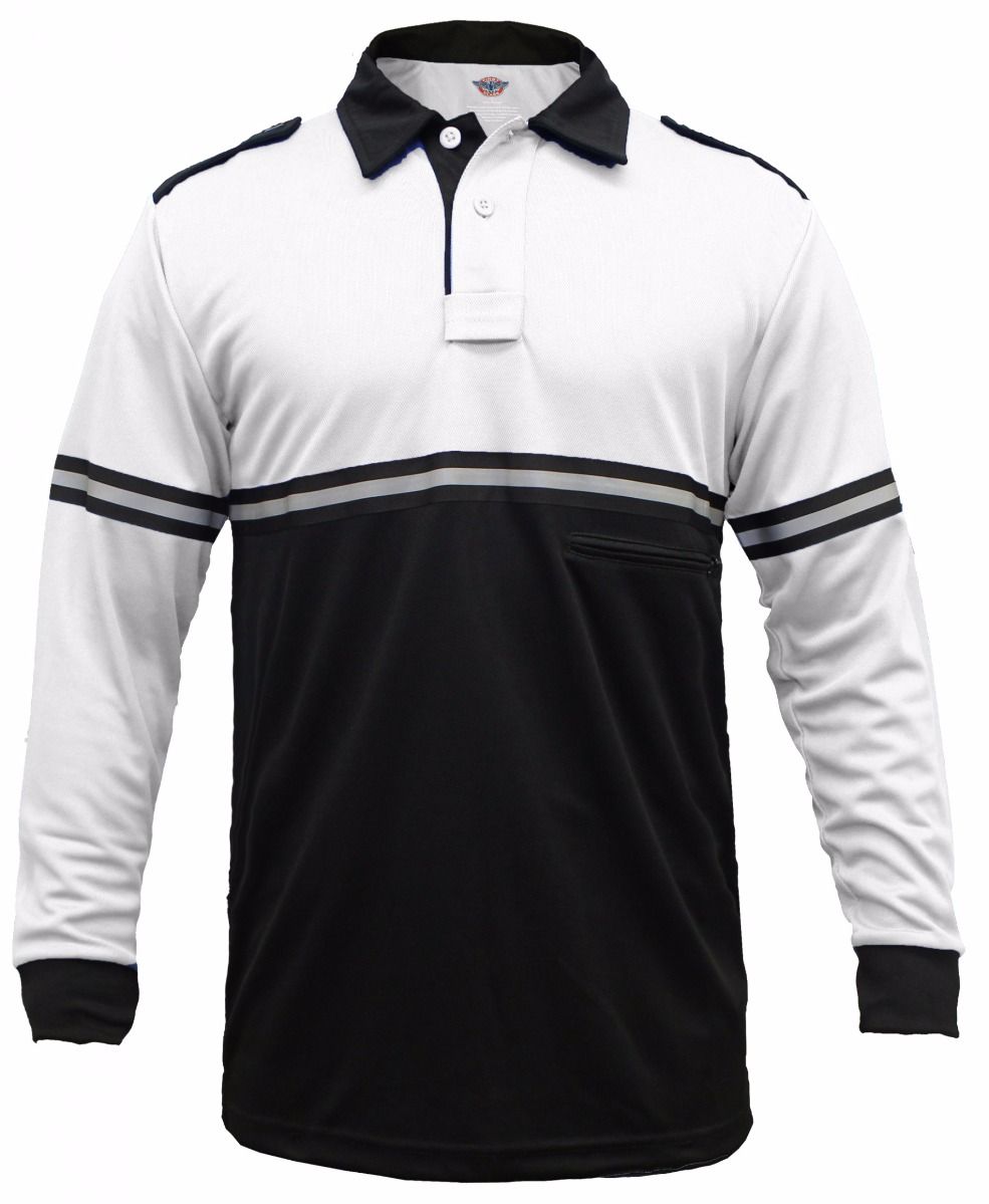 Ryno Gear Two Tone 100% Polyester Sheriff Bike Patrol Long Sleeve Polo Shirt with Zipper Pocket