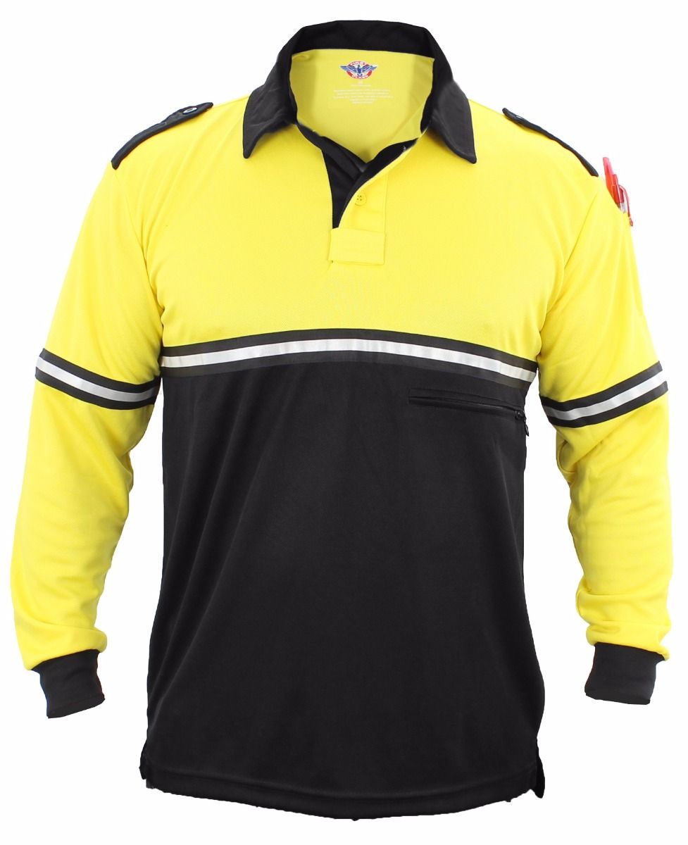 Ryno Gear Two Tone 100% Polyester Sheriff Bike Patrol Long Sleeve Polo Shirt with Zipper Pocket