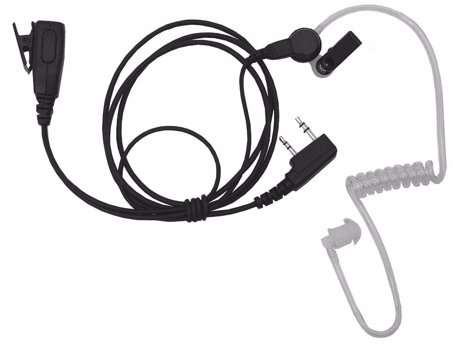 Surveillance Earphone With Lapel Microphone(For 2 prong Motorola radios)