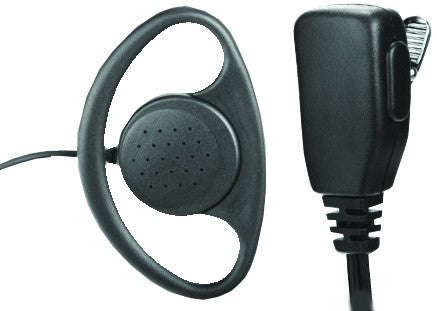 D-Loop Earphone with Lapel Microphone (For Motorola 2 Prong Radios)